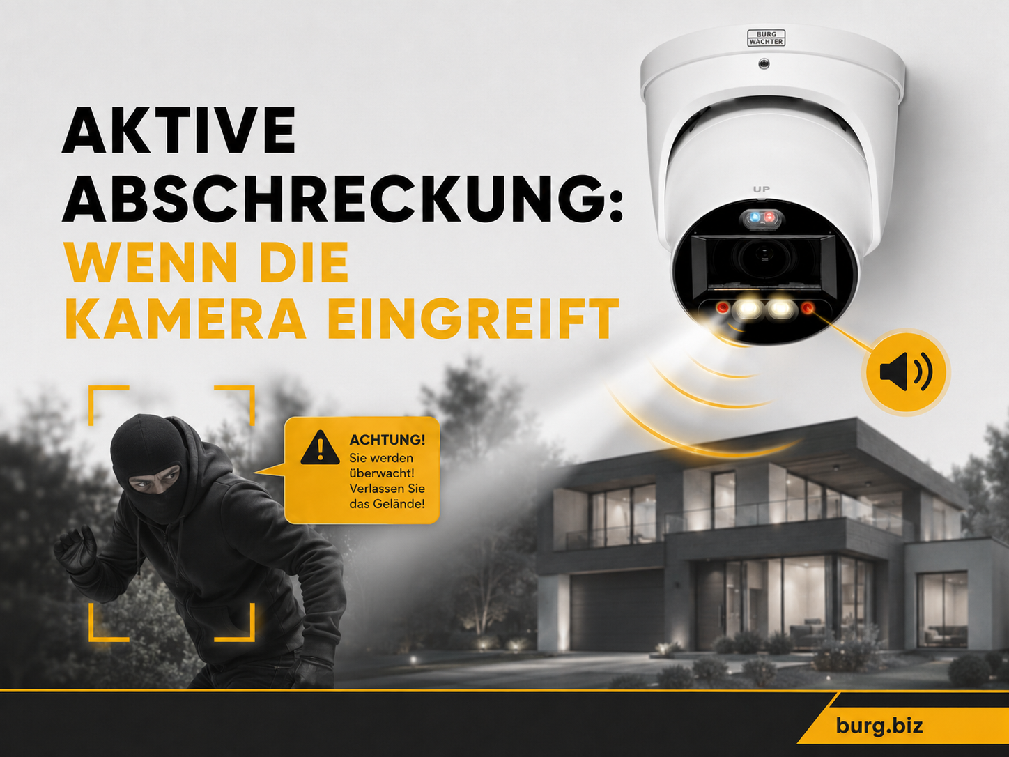 Aktive Abschreckung: Wenn die Kamera eingreift – Licht, Sirene & KI