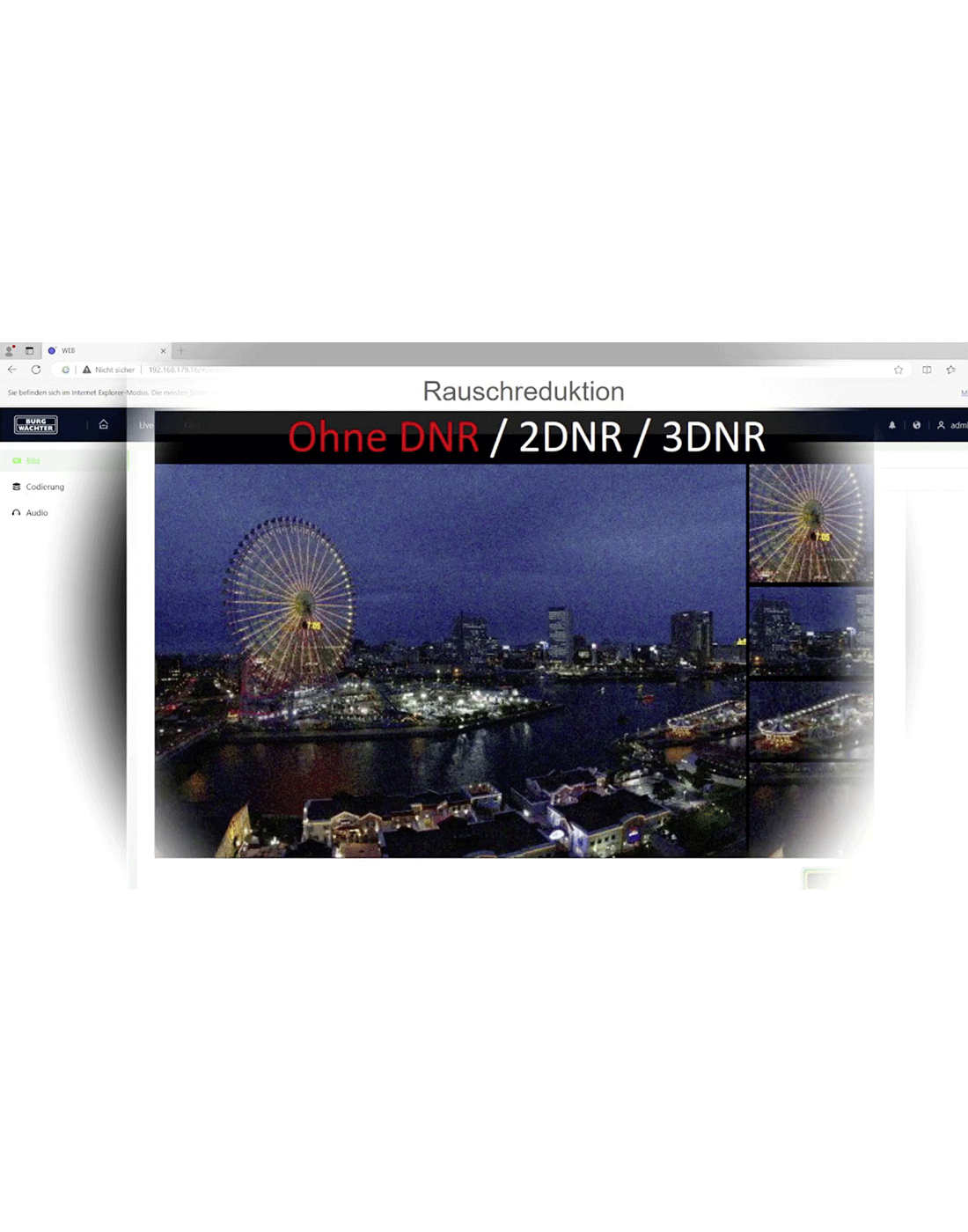 BURG-GUARD Webinar Einstellung Bildmodus