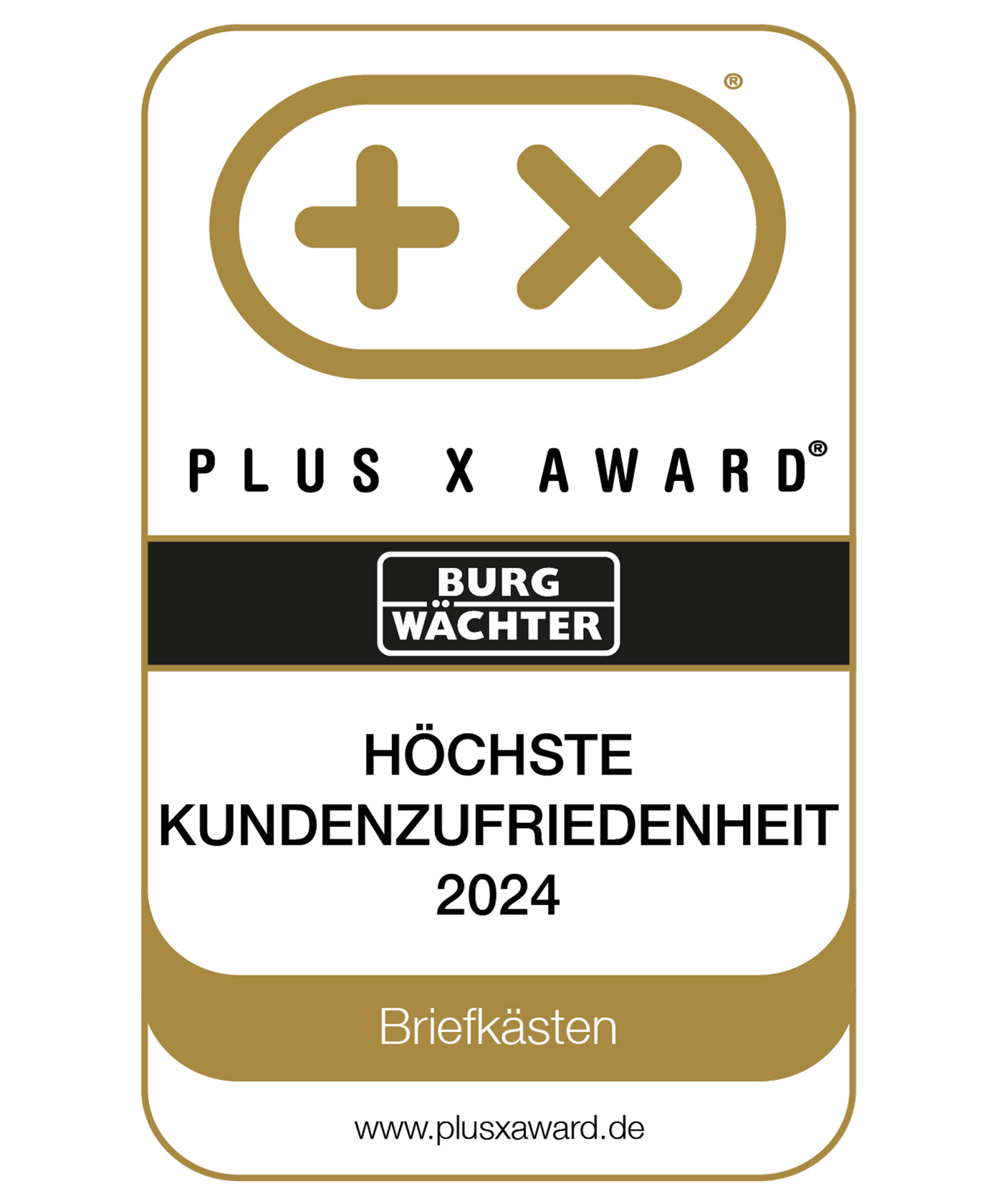BURG-WÄCHTER Plus X Award für höchste Kundenzufriedenheit Briefkästen
