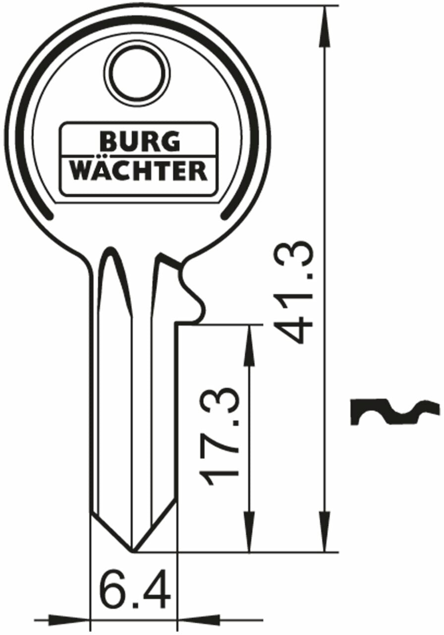 Burg Wächter Schlossriegel verzinkt 34 x 99,3 x 26,8 cm 80 mm, 34x99,3x26,8